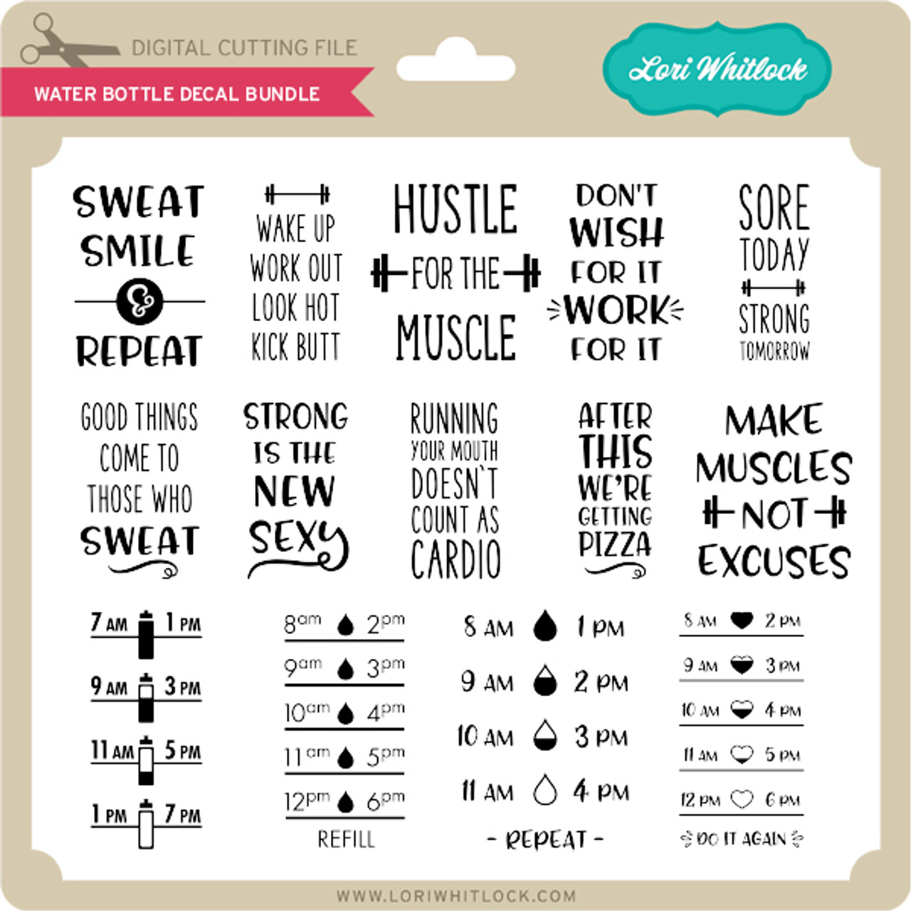 Water Bottle Decal Bundle - Lori Whitlock's SVG Shop