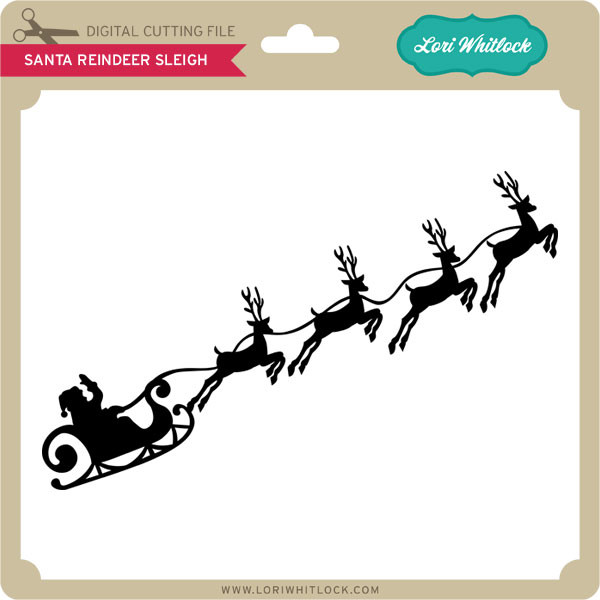 Santa Sleigh Svg Santa's Sleigh Svg Png, Reindeer Pulling Svg, Flying
