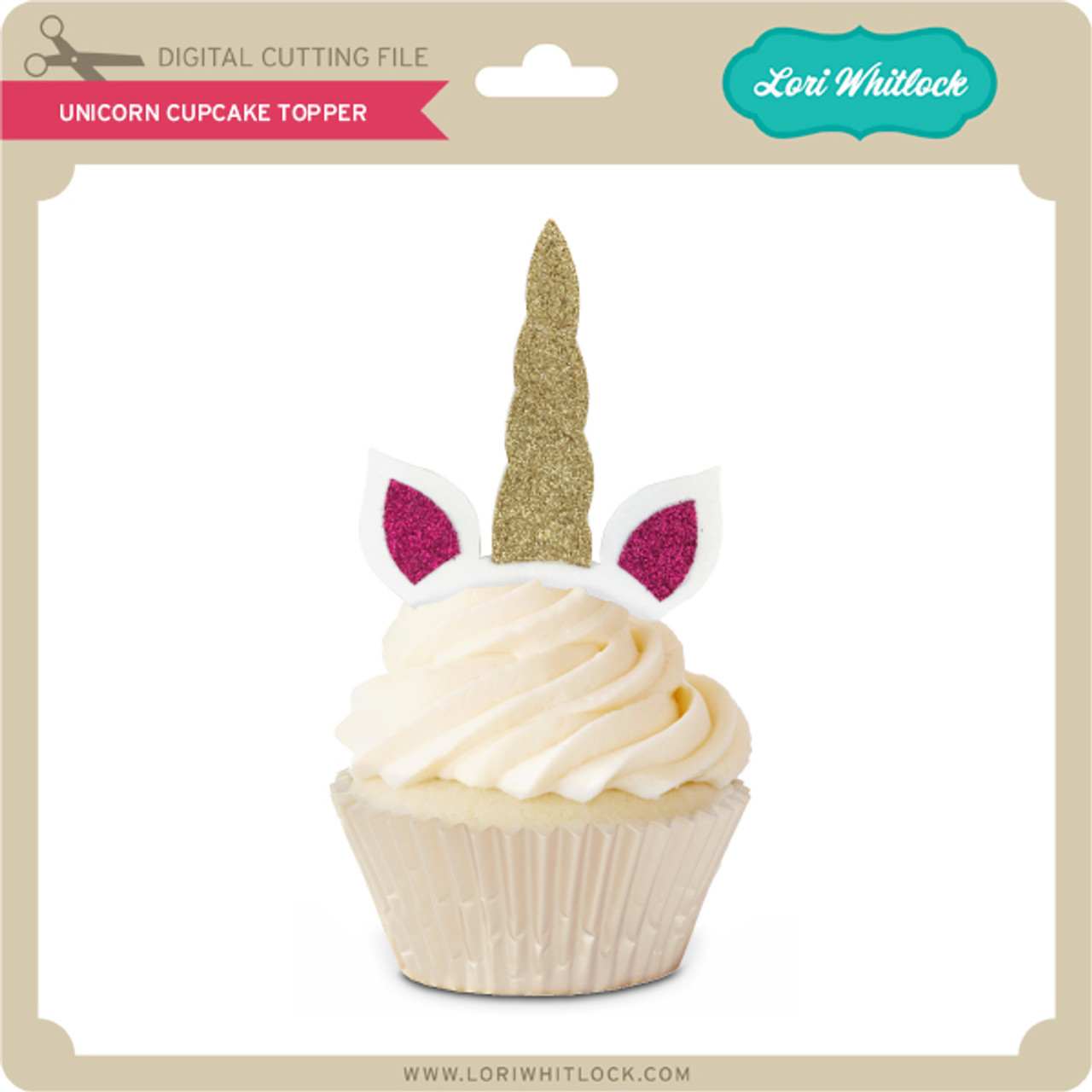 Unicorn Cake Topper with Party Hat, Pink & Gold – Little Miss Charlie