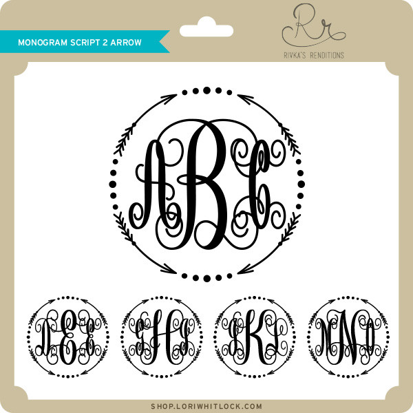 Monogram Script 2 Arrow - Lori Whitlock's SVG Shop