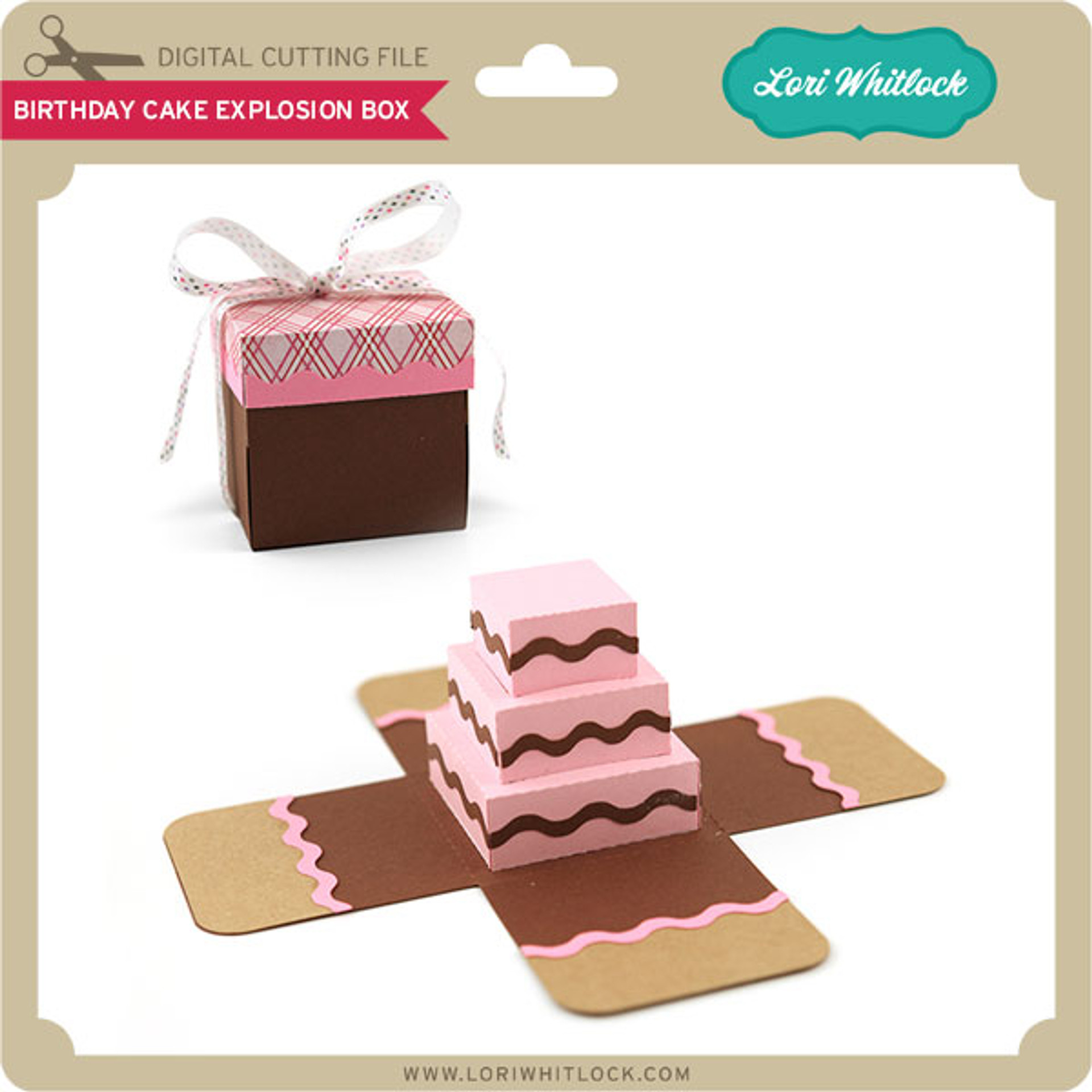 Birthday Cake Explosion Box Lori Whitlock's SVG Shop