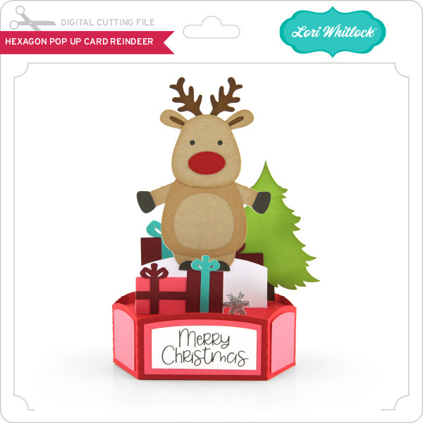 Pop Up Box Card Reindeer - Lori Whitlock's SVG Shop
