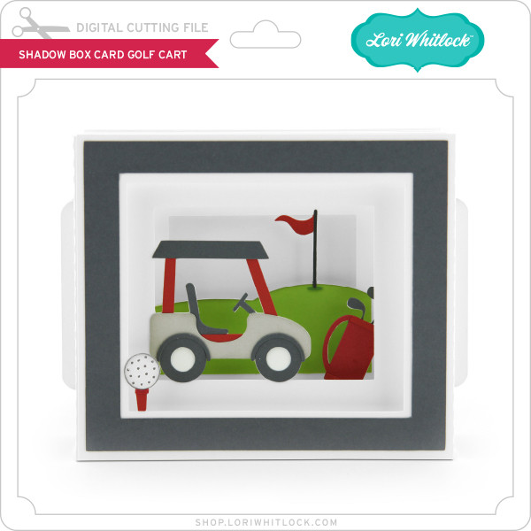 Box Card Golf Cart Lori Whitlock's SVG Shop