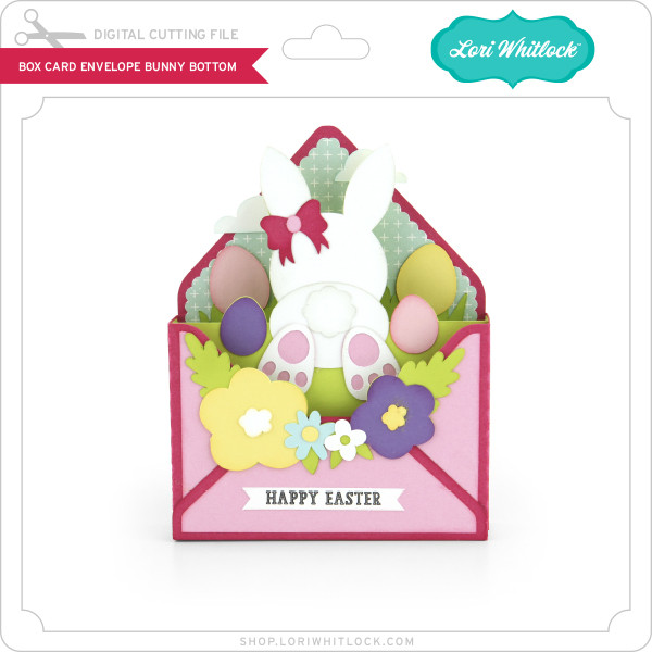 Box Card Envelope Bunny Bottom - Lori Whitlock's SVG Shop