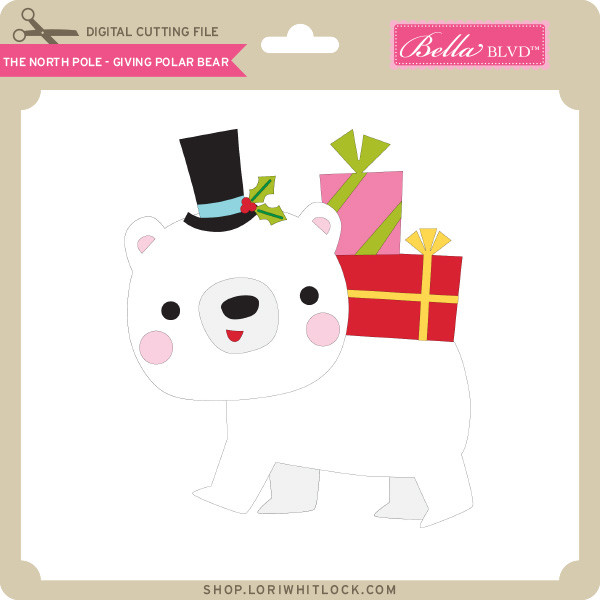 The North Pole - Giving Polar Bear - Lori Whitlock's SVG Shop