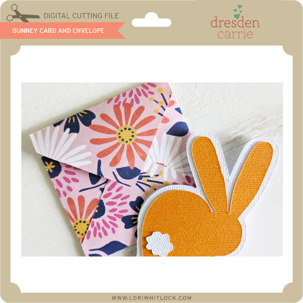 Box Card Envelope Bunny Bottom - Lori Whitlock's SVG Shop