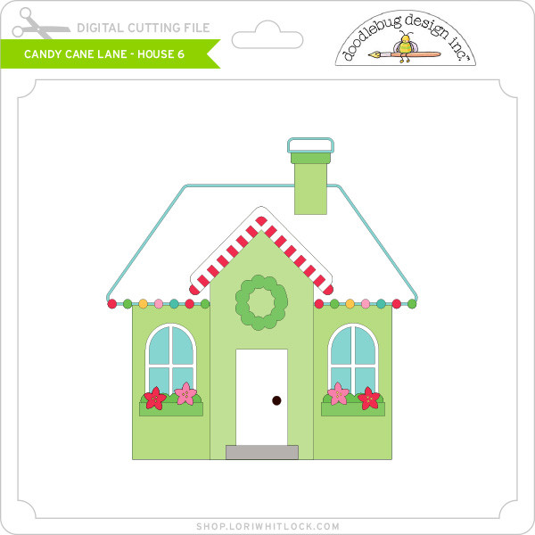Candy Cane Lane House 6 Lori Whitlock's SVG Shop