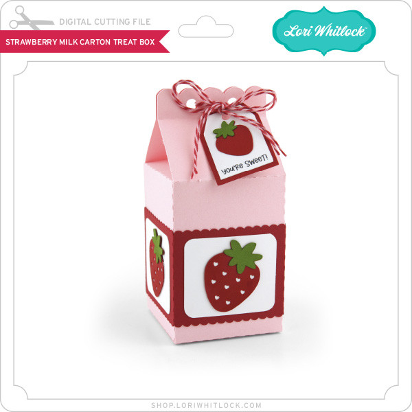Box Card Strawberry Carton Lori Whitlock's SVG Shop