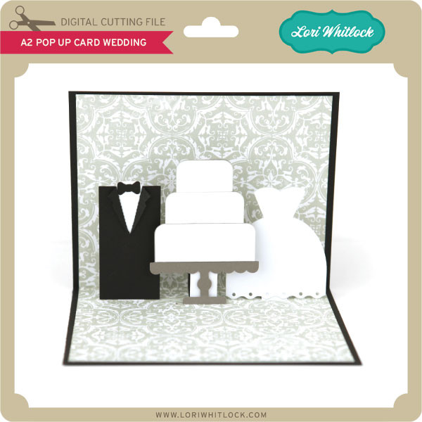 A2 Pop Up Card Wedding - Lori Whitlock's SVG Shop