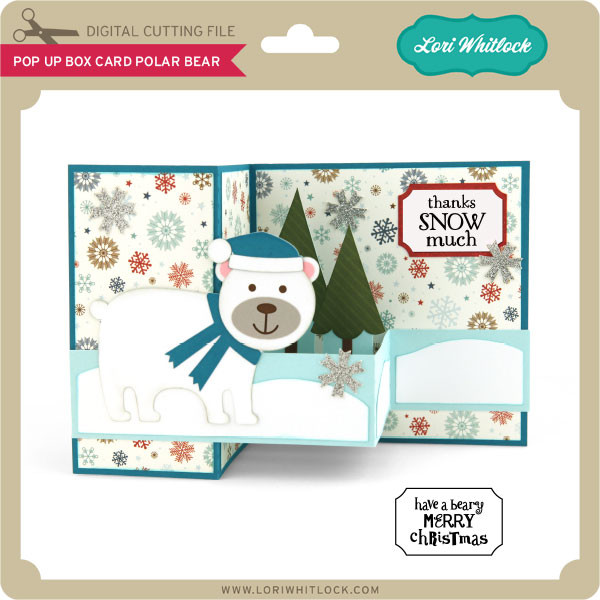 Pop Up Box Card Polar Bear - Lori Whitlock's SVG Shop