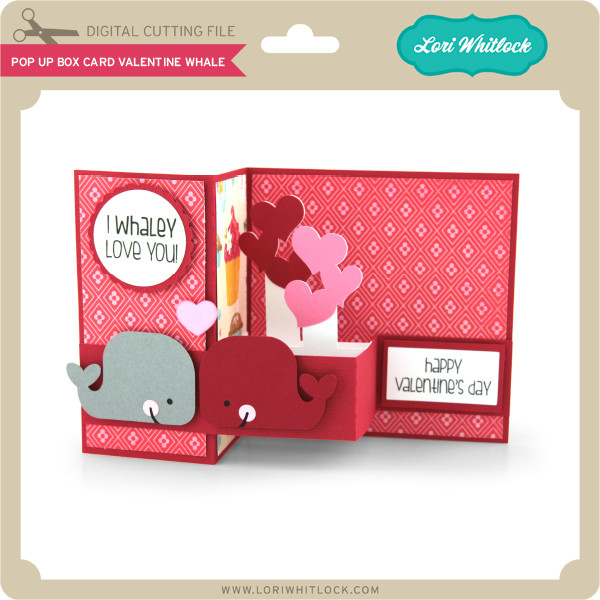 Pop Up Box Card Valentine Whale - Lori Whitlock's SVG Shop