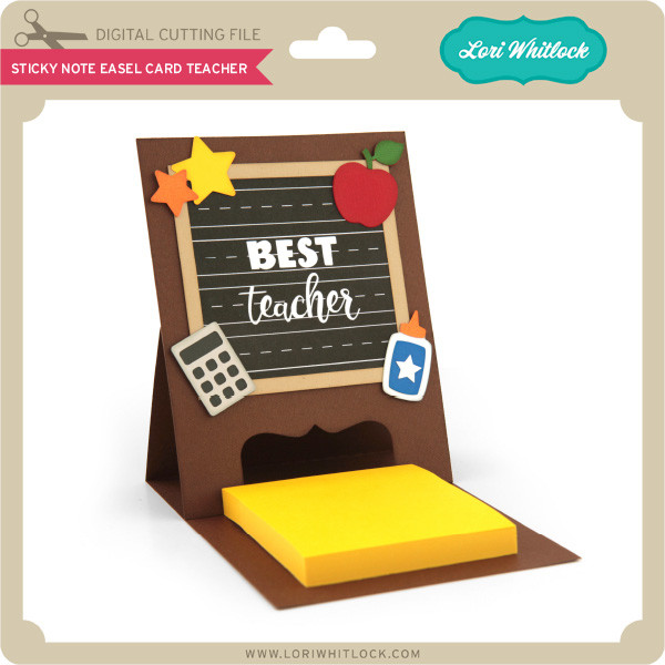 Notes Easel Sticky Note Easel Card Teacher - Lori Whitlock's SVG Shop