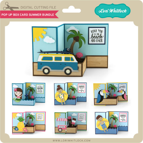 Pop Up Box Card Summer Bundle - Lori Whitlock's SVG Shop