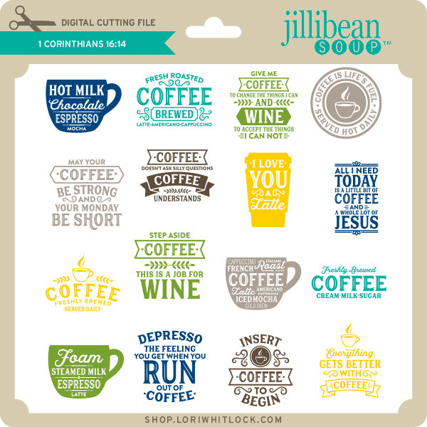 Coffee &amp; Tea Phrases - Lori Whitlock's SVG Shop