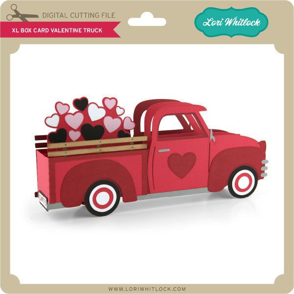 XL Box Card Valentine Truck - Lori Whitlock's SVG Shop