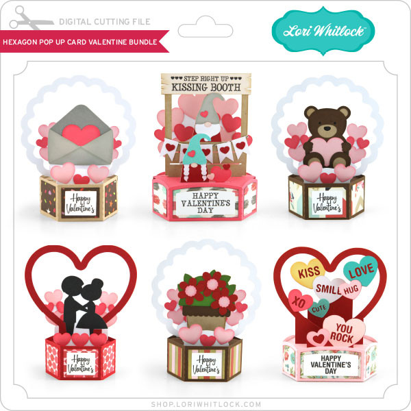 Hexagon Pop Up Card Valentine Bundle - Lori Whitlock's SVG Shop