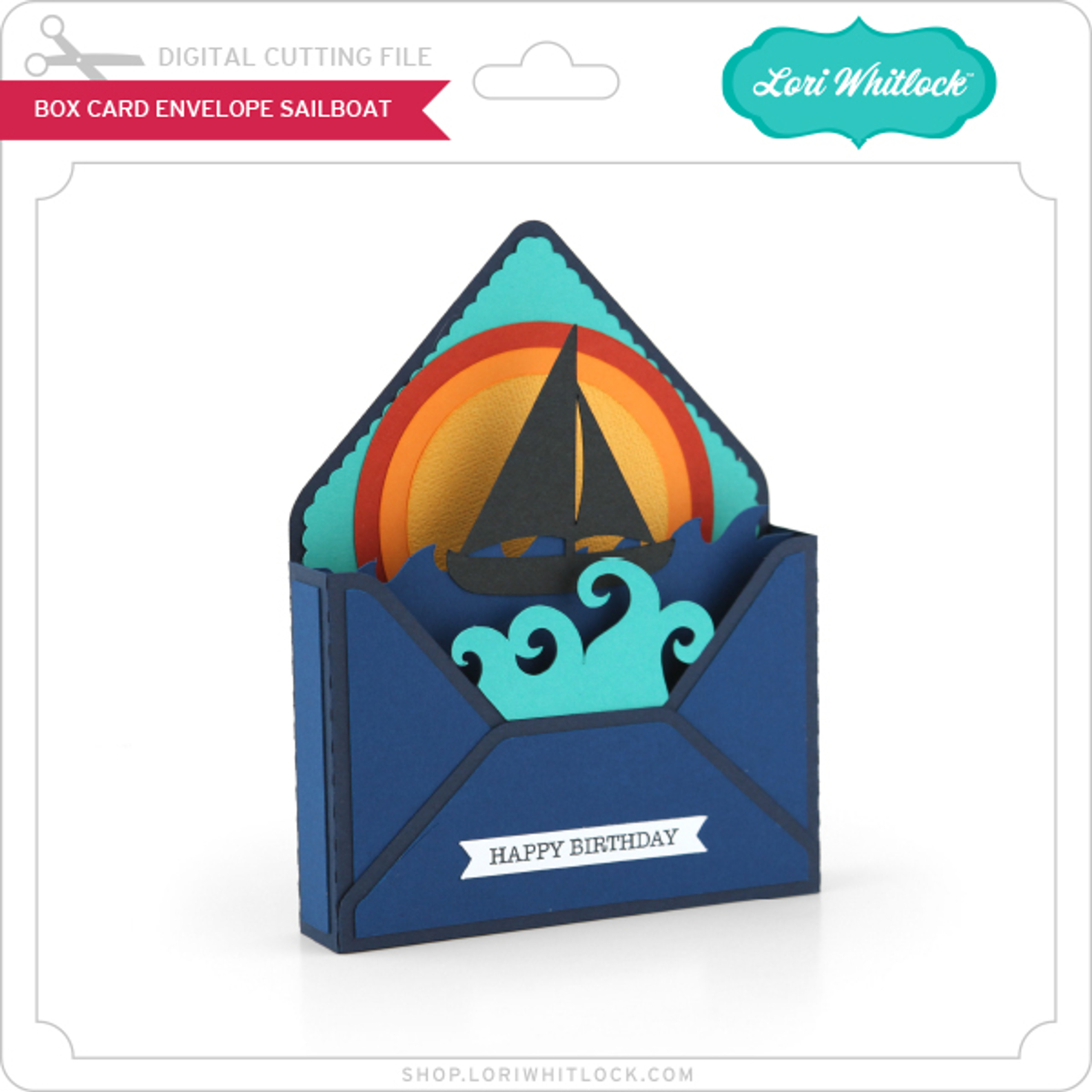 Box Card Envelope Sailboat Lori Whitlock's SVG Shop