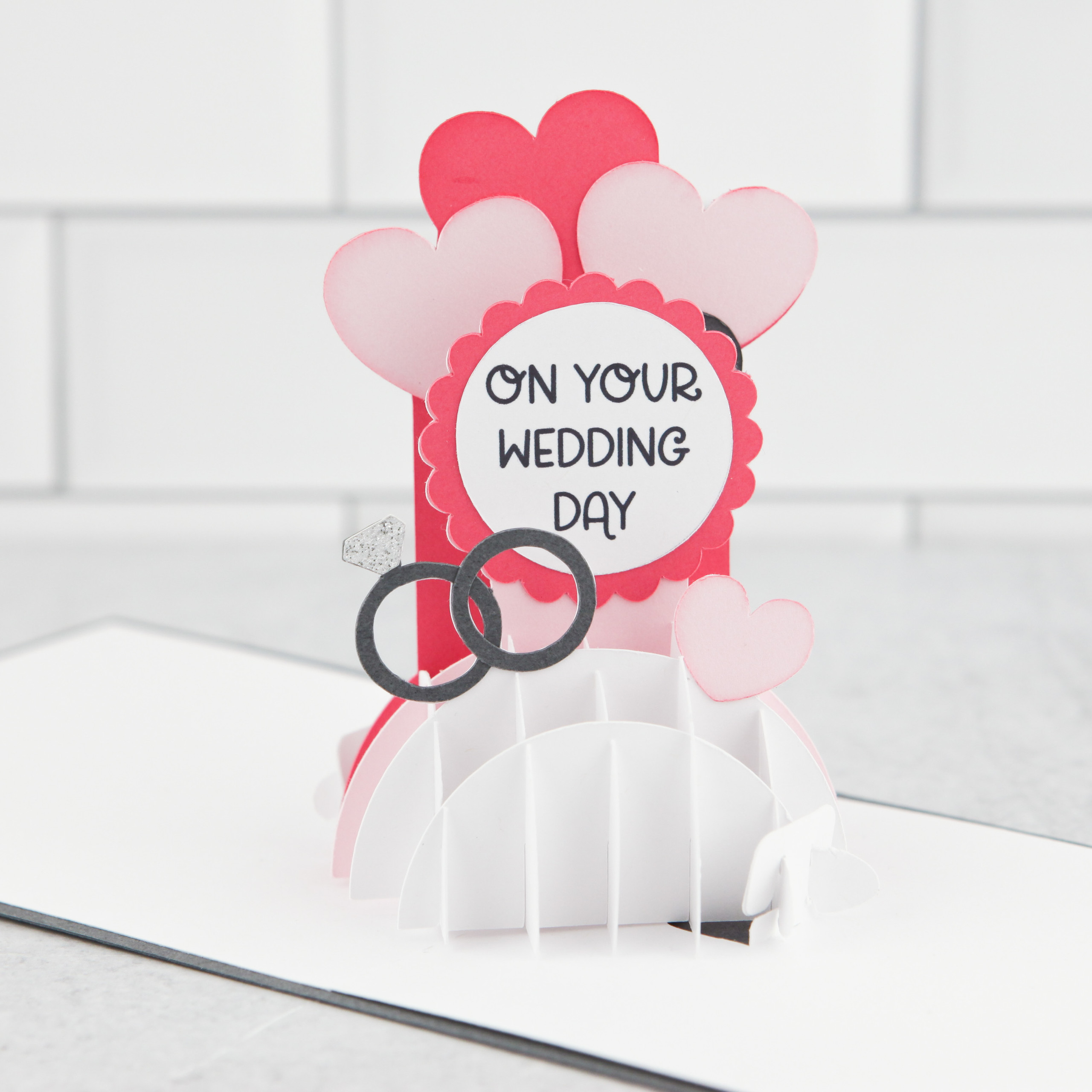 A2 Sliceform Pop Up Card Wedding Day - Lori Whitlock's SVG Shop