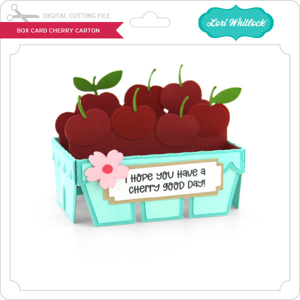 Box Card Strawberry Carton Lori Whitlock's SVG Shop