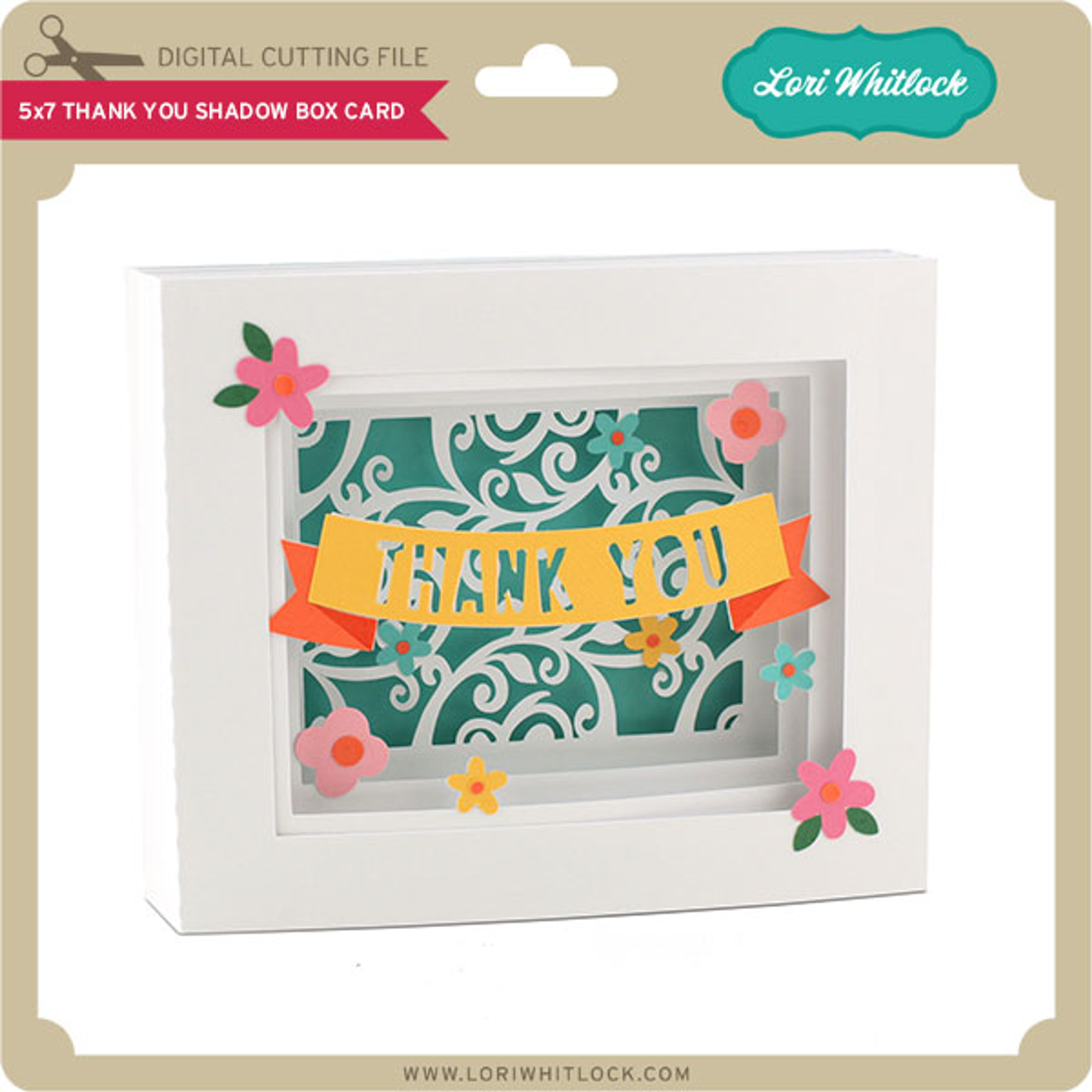 Thank You Shadow Box Card Lori Whitlock's SVG Shop