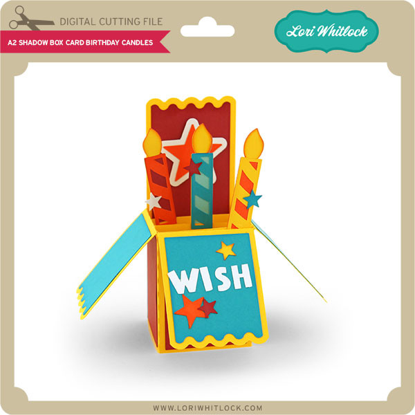 A2 Box Card Birthday Candles Lori Whitlock's SVG Shop