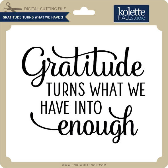 Gratitude Turns What We Have 3