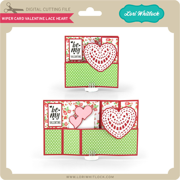 Wiper Card Valentine Lace Heart