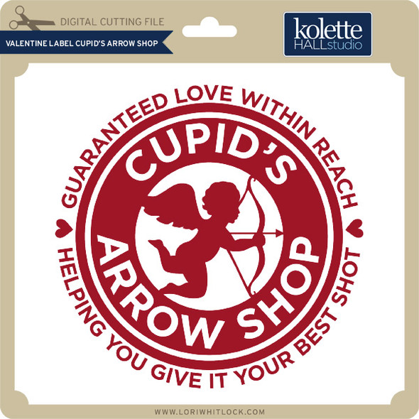 Valentine Label Cupid's Arrow Shop
