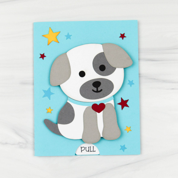 Double Slider Card Birthday Dog
