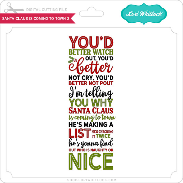 Fun & Games Santa Naughty List - Lori Whitlock's SVG Shop