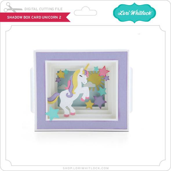 Shadow Box Card Unicorn 2