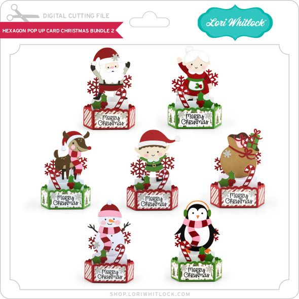 Hexagon Pop Up Card Christmas Bundle 2