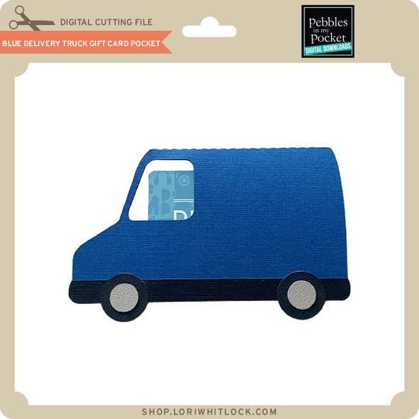 Blue Delivery Truck Gift Card Pocket