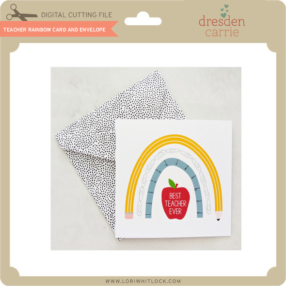 Teacher Rainbow Card and Envelope