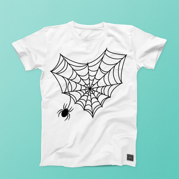 NoBo Junior Womens Black White Heart Spider Web Halloween Holiday