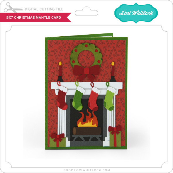 5x7 Christmas Mantle Card