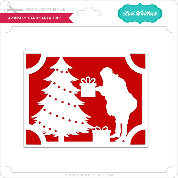 A2 Insert Card Santa Tree