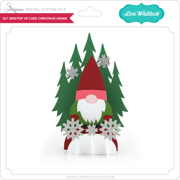 5x7 Grid Pop Up Card Christmas Gnome