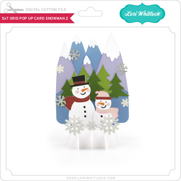 5x7 Grid Pop Up Card Snowman 2