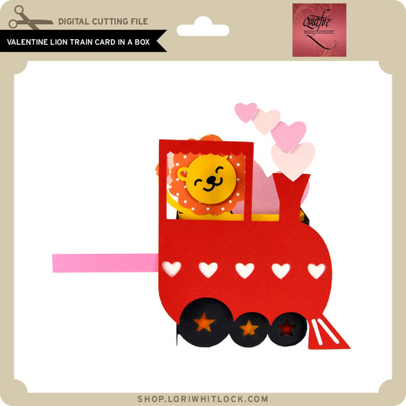 Valentine Lion Train Card in a Box