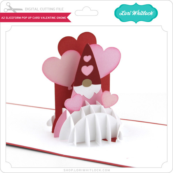 A2 Sliceform Pop Up Card Valentine Gnome