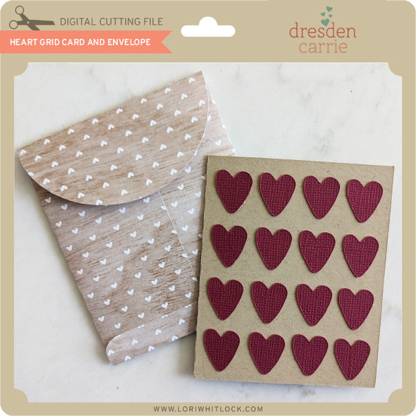 Heart Grid Card And Envelope