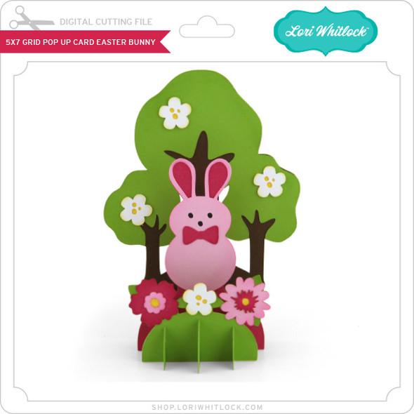 5x7 Grid Pop Up Card Easter Bunny