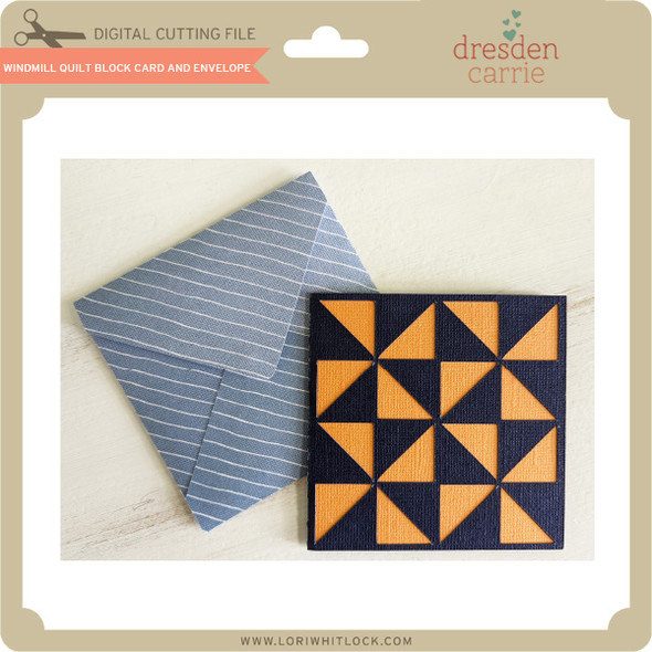 Windmill Quilt Block Card And Envelope