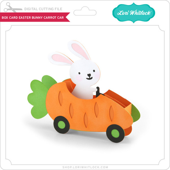 Box Card Easter Bunny Carrot Car