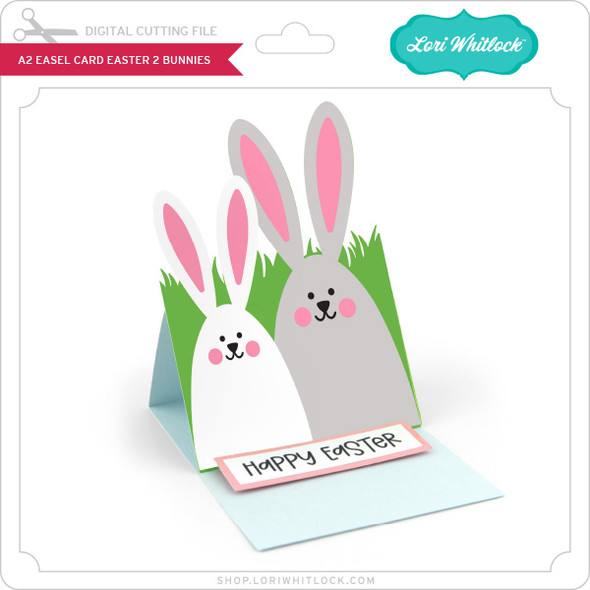 A2 Easel Card Easter 2 Bunnies