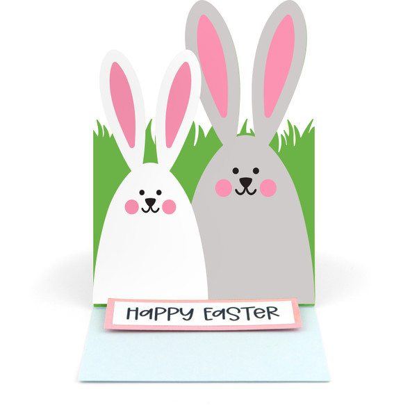 A2 Easel Card Easter 2 Bunnies