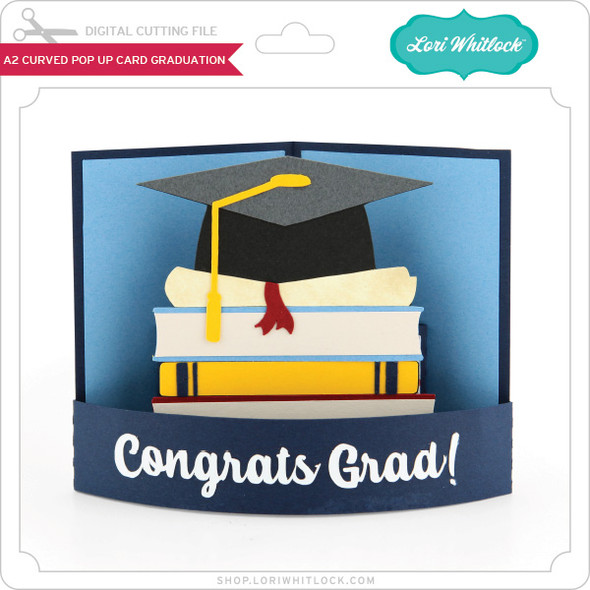 A2 Curved Pop Up Card Graduation