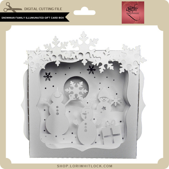 Snowman Family Illuminated Gift Card Box