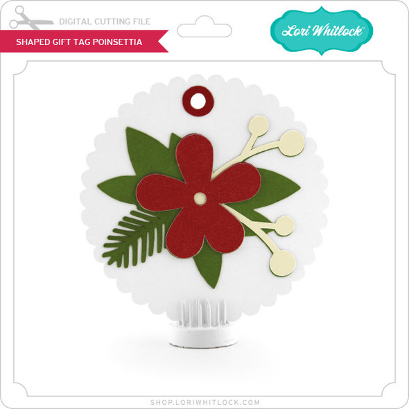 Shaped Gift Tag Poinsettia